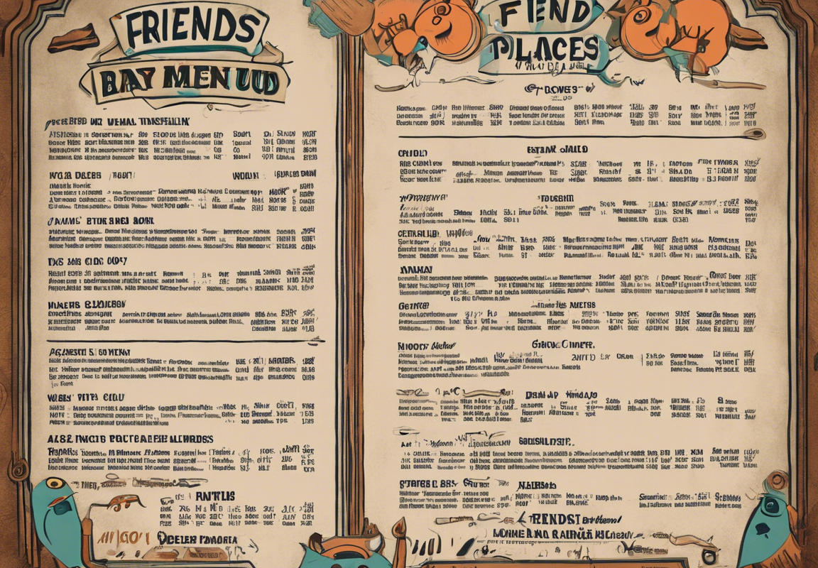 Exploring the Friends In Low Places Bar Menu